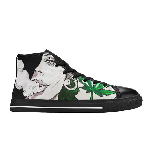 WOMEN'S Comic Book Art Woman High Top Canvas Dreamcore Sneakers