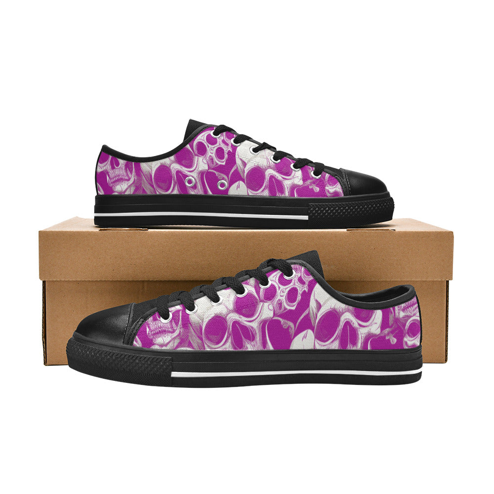 WOMEN'S Skulls Mania Purple Canvas Vivid Custom Sneakers