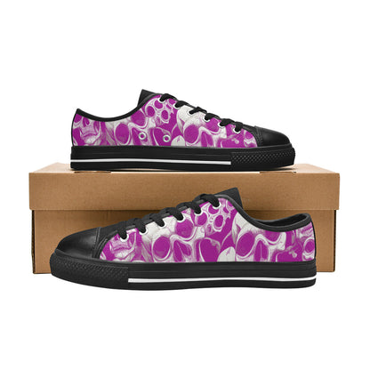 WOMEN'S Skulls Mania Purple Canvas Vivid Custom Sneakers