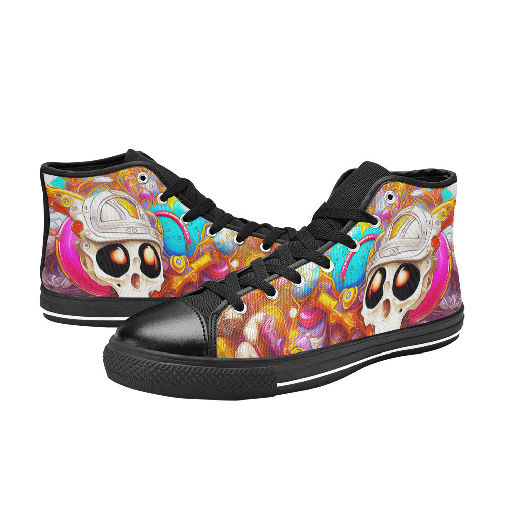 WOMEN'S Crazy Illustrations 3 High Top Canvas Grunge Sneakers