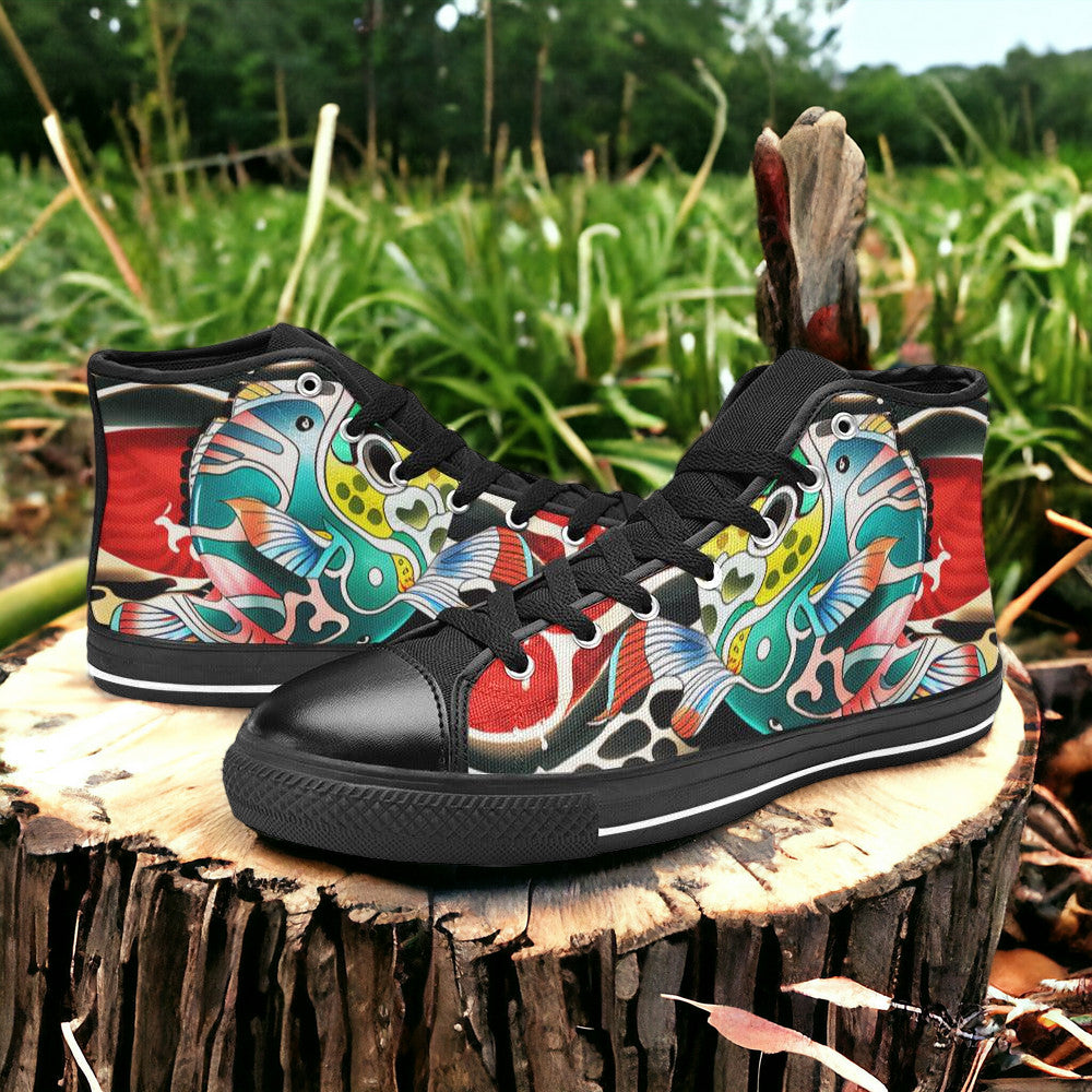 Jellyfish Pink Cream Statement WOMEN Bold Art - Freaky Shoes | Custom Art Sneakers