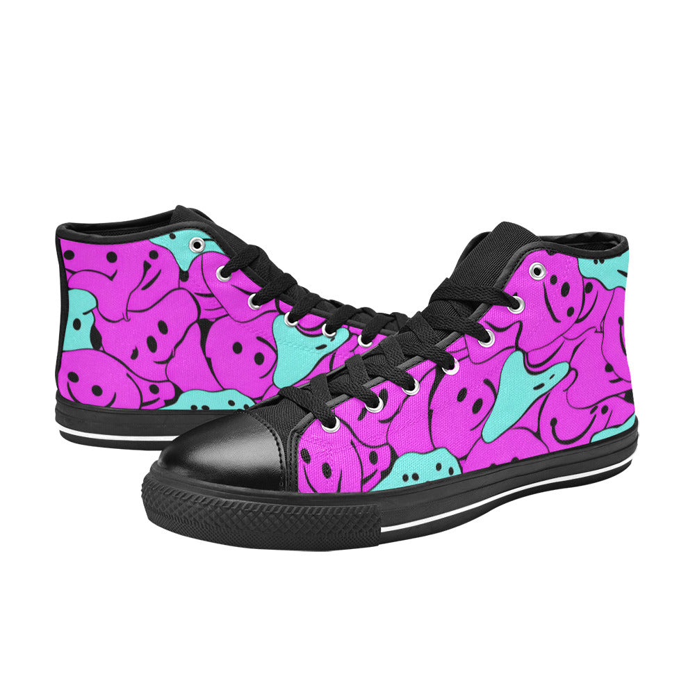 WOMEN'S Melting Faces 2 High Top Canvas Y2K Sneakers