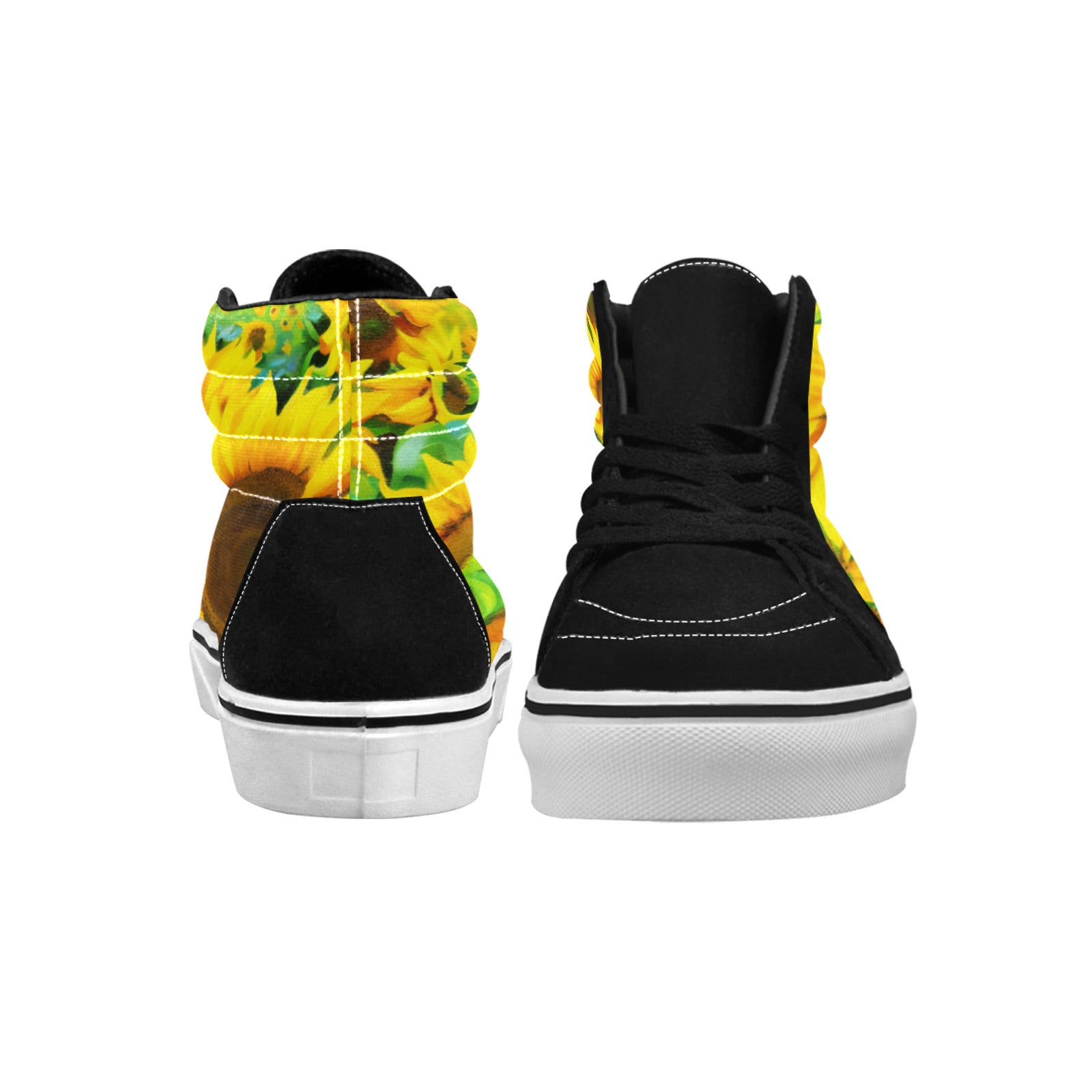 WOMEN'S Sunflowers Art High Top Skateboarding Wallpaper Art Custom Shoes