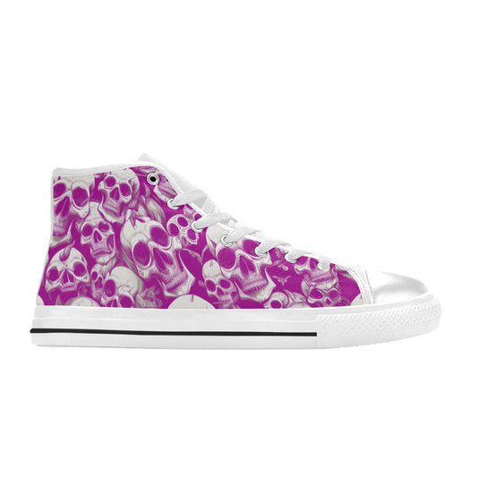 WOMEN'S Skulls Mania Purple High Top Canvas Grunge Sneakers