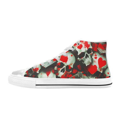 MEN'S Splatter Skulls Men’S High Top Canvas Vibrant Chaos Custom Shoes