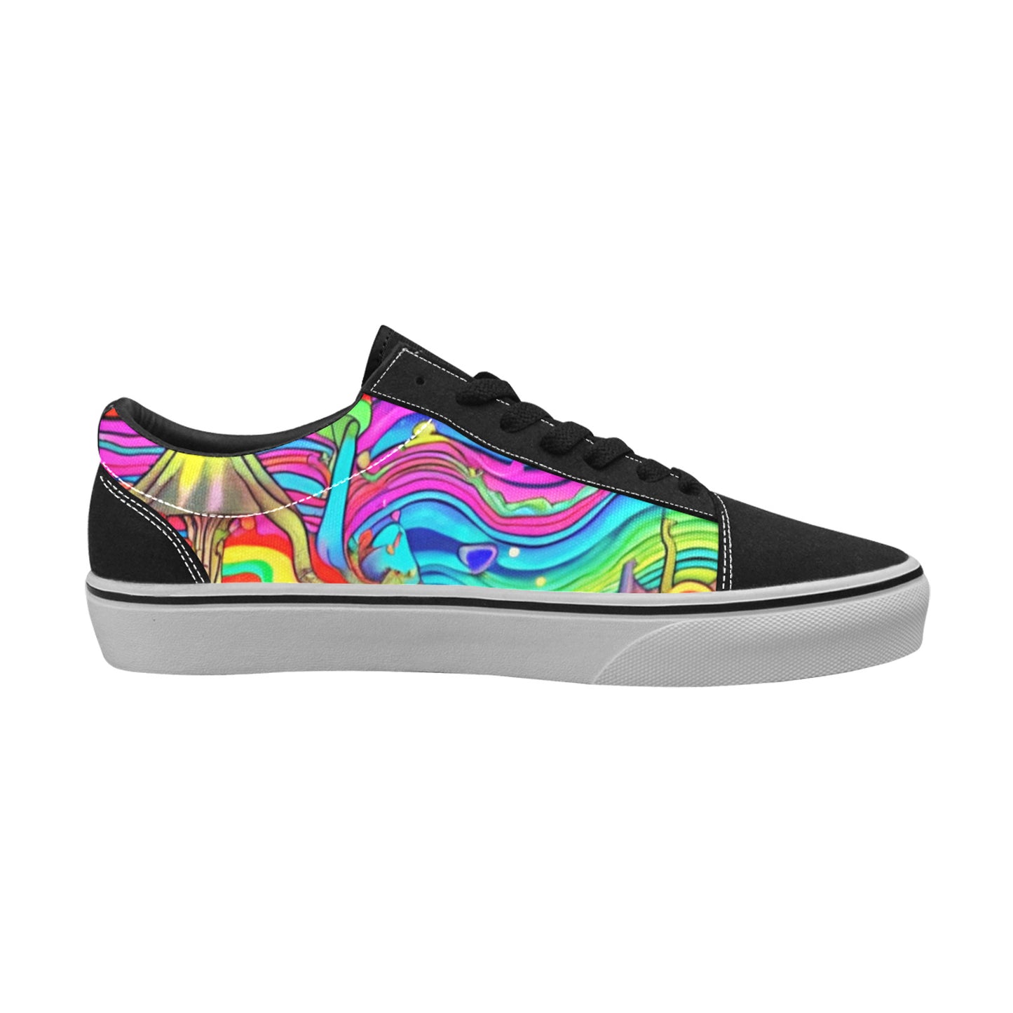 MEN'S Trippy Acid World Art Low Top Skateboarding Wallpaper Art Custom Shoes