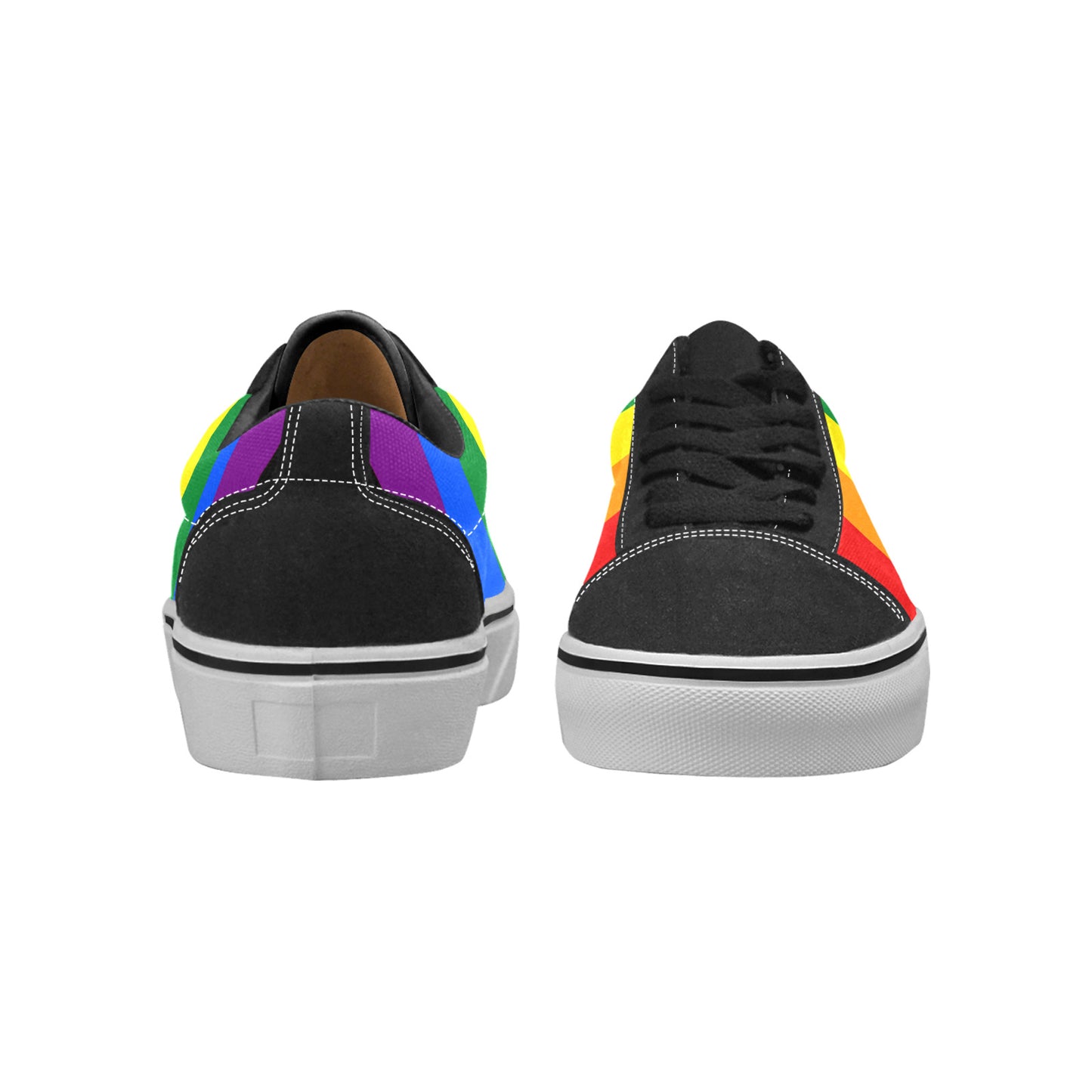 MEN'S Rainbow Transgender Flag Pride LGBT Low Top Skateboarding Custom Sneakers