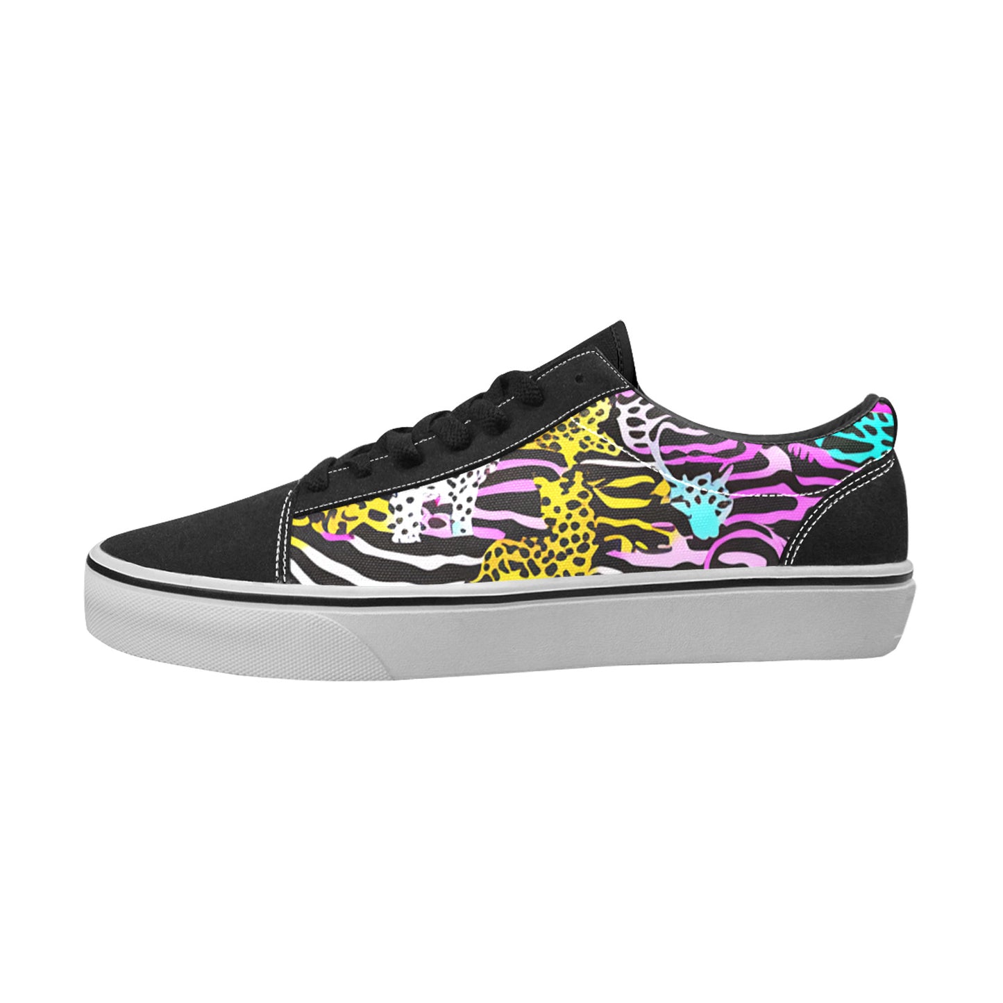 MEN'S Neon Animal Print Low Top Skateboarding Dreamcore Custom Sneakers