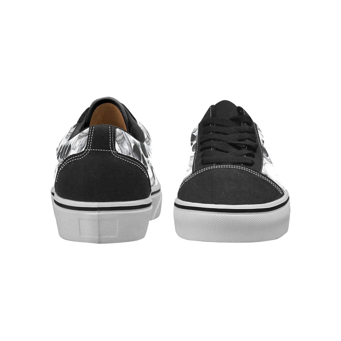 MEN'S Clean Skull Line Art Low Top Skateboarding Neon Fantasy Shoes