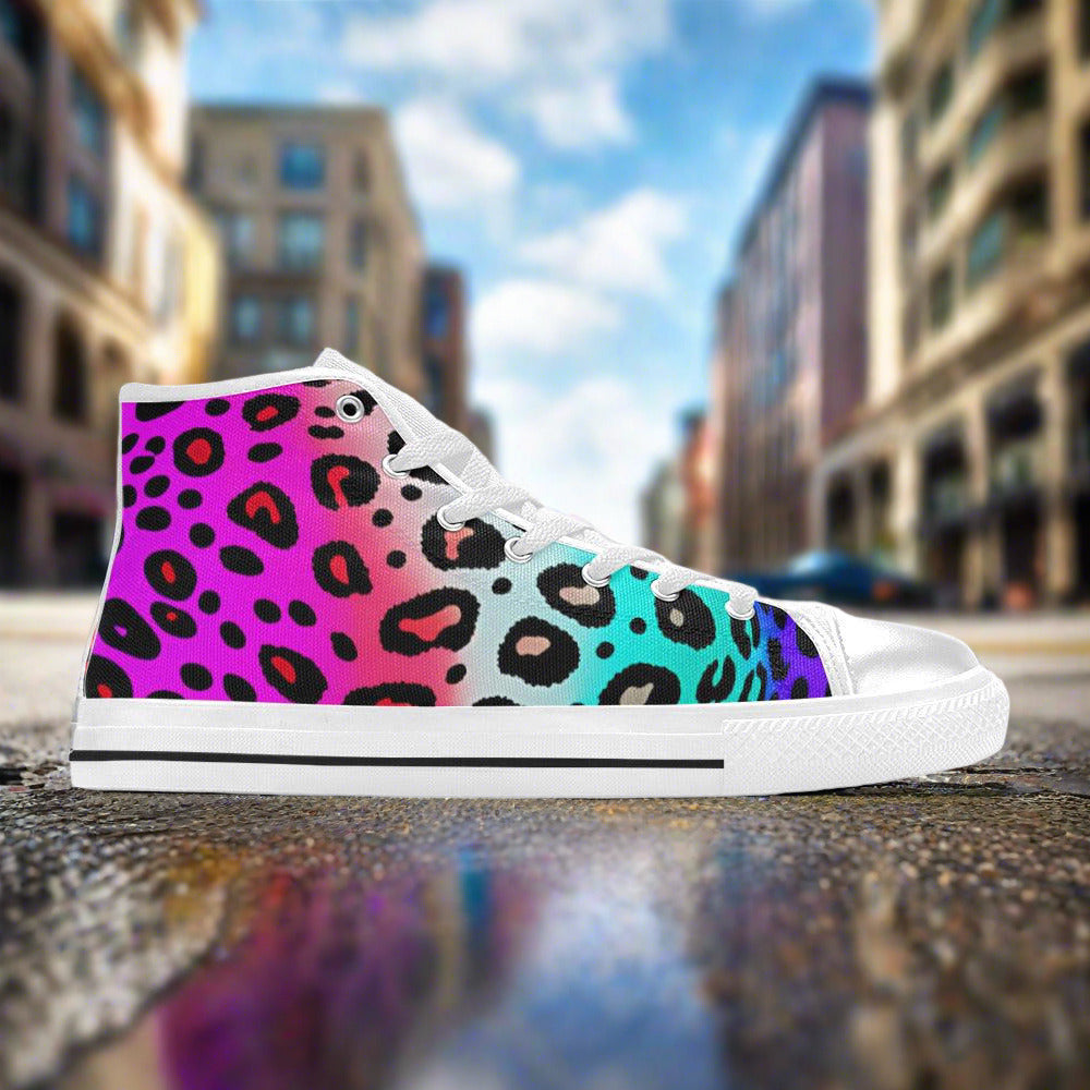 Wolf Silver Blue Unique MEN Bold Art - Freaky Shoes | Custom Art Sneakers