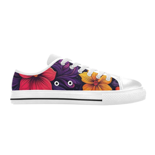 KIDS' Exotic Floral Weave Low Top Canvas Dreamcore Custom Shoes