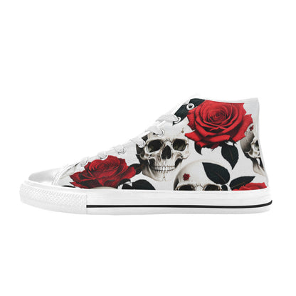 MEN'S Skulls Roses Deluxe 5 High Top Canvas Dark Academia Sneakers