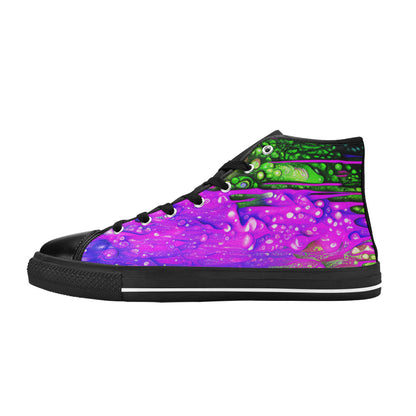 MEN'S Cc Acid Drip 6 High Top Canvas Grunge Custom Shoes