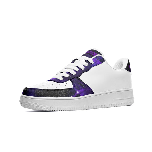 Deep Space Star Cluster Art Classic Custom Sneakers | Freaky Shoes® Unisex Low Top Leather Sneakers