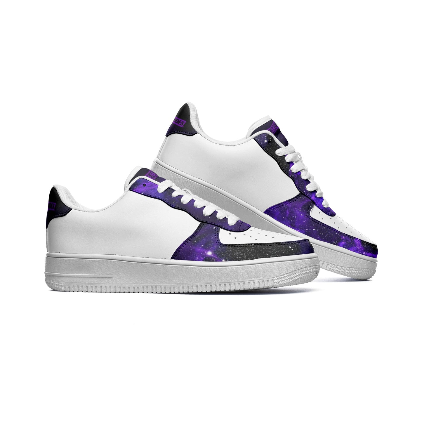 Deep Space Star Cluster Art Classic Custom Sneakers | Freaky Shoes® Unisex Low Top Leather Sneakers