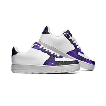 Deep Space Star Cluster Art Classic Custom Sneakers | Freaky Shoes® Unisex Low Top Leather Sneakers