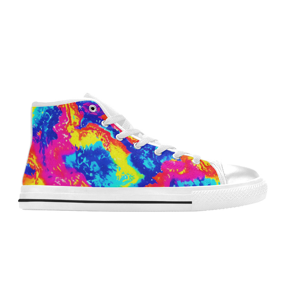 WOMEN'S Tie Dye Splash Retro High Top Canvas Surreal Shoes