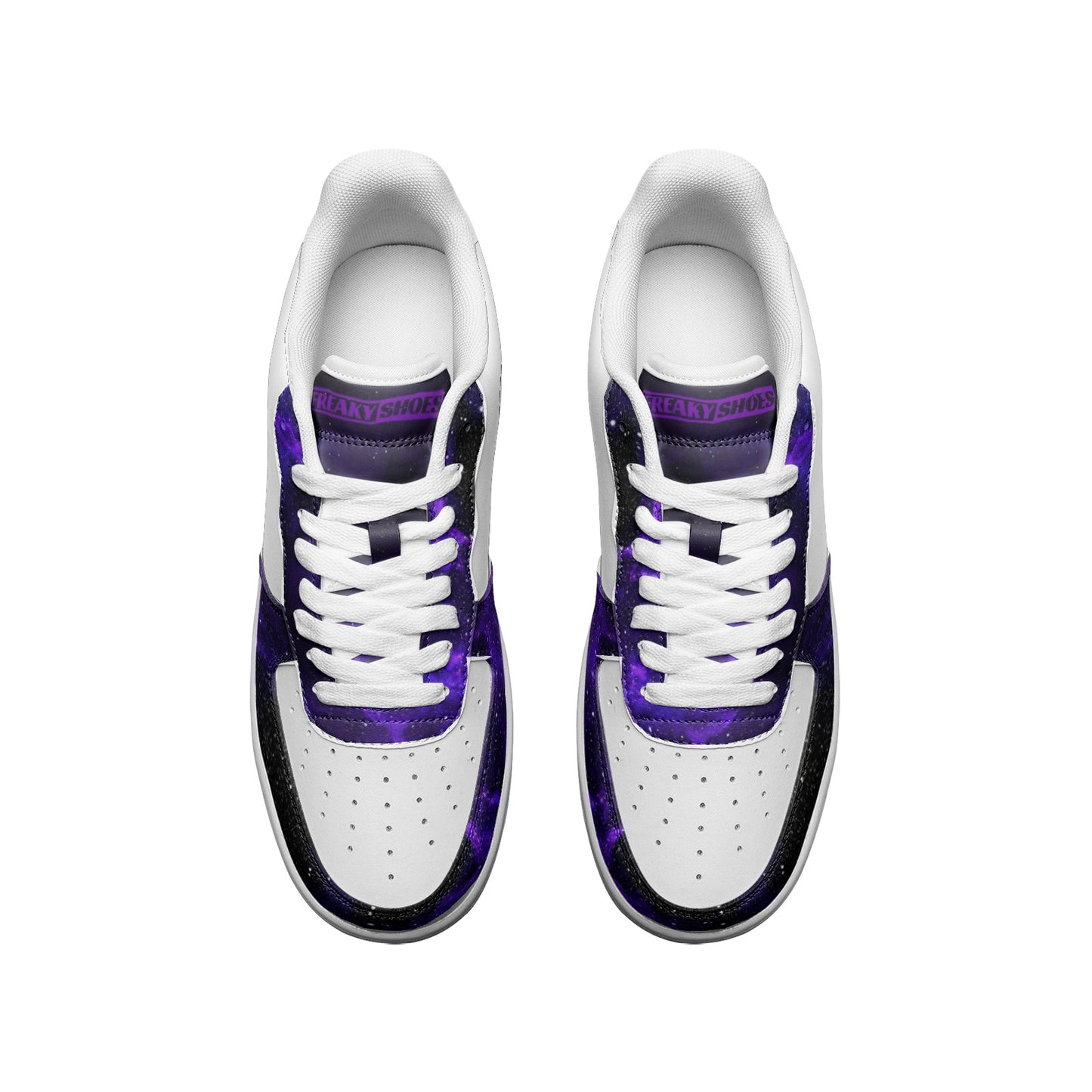 Deep Space Star Cluster Art Classic Custom Sneakers | Freaky Shoes® Unisex Low Top Leather Sneakers