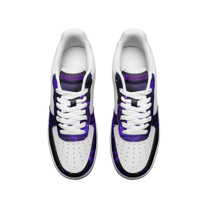 Deep Space Star Cluster Art Classic Custom Sneakers | Freaky Shoes® Unisex Low Top Leather Sneakers