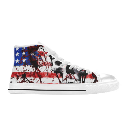 MEN'S Patriotic Splatter Art Men’S High Top Canvas Wallpaper Art Custom Shoes
