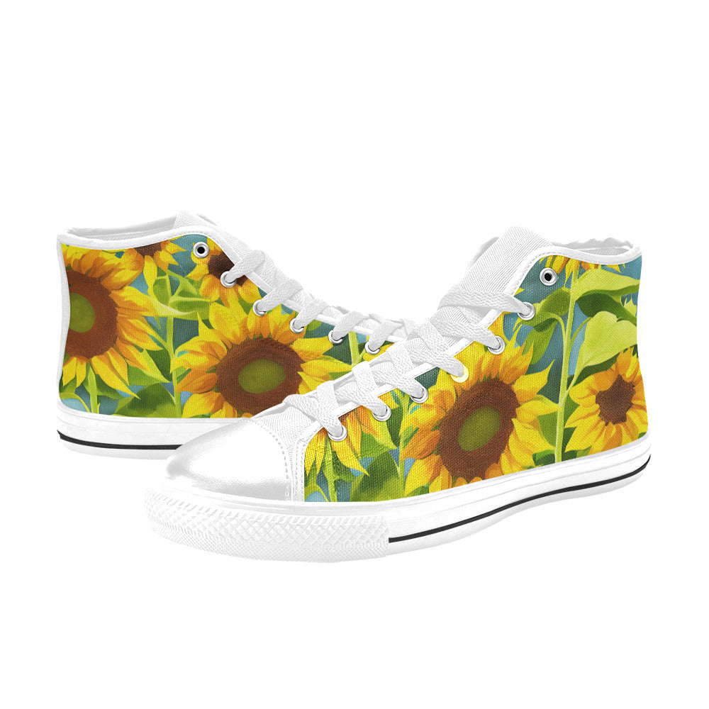 MEN'S Sunflowers Art 3 Men’S High Top Canvas Wallpaper Art Custom Sneakers