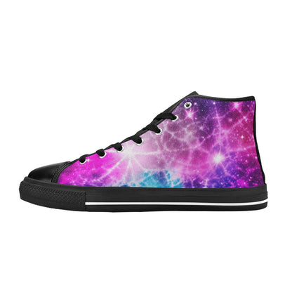 WOMEN'S Vibrant Galaxy Tie Dye High Top Canvas Grunge Shoes