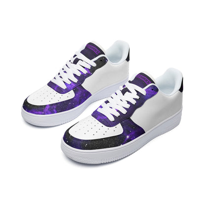 Deep Space Star Cluster Art Classic Custom Sneakers | Freaky Shoes® Unisex Low Top Leather Sneakers