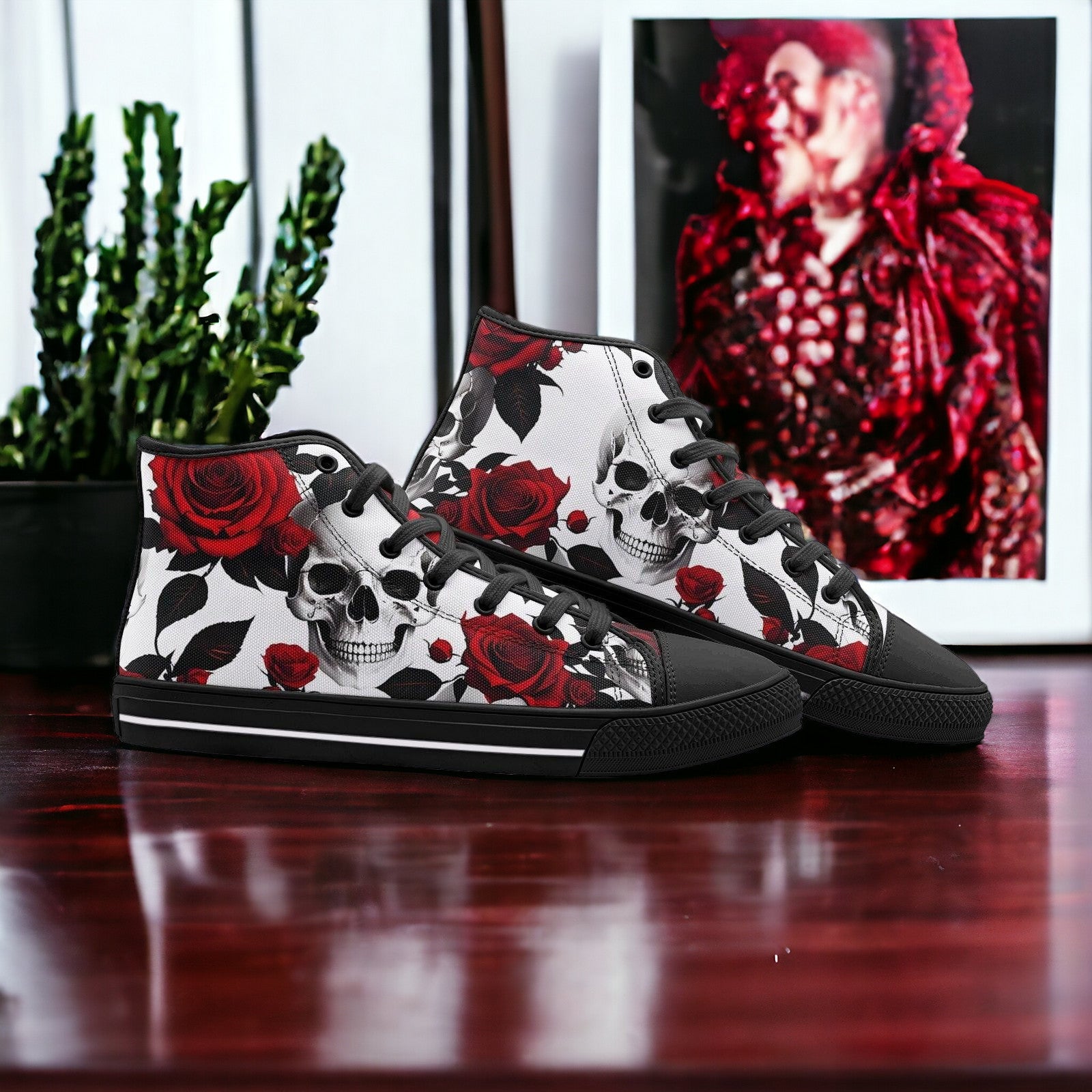 Peacock Pink Cream Vivid Bold Art - Freaky Shoes | Custom Art Sneakers