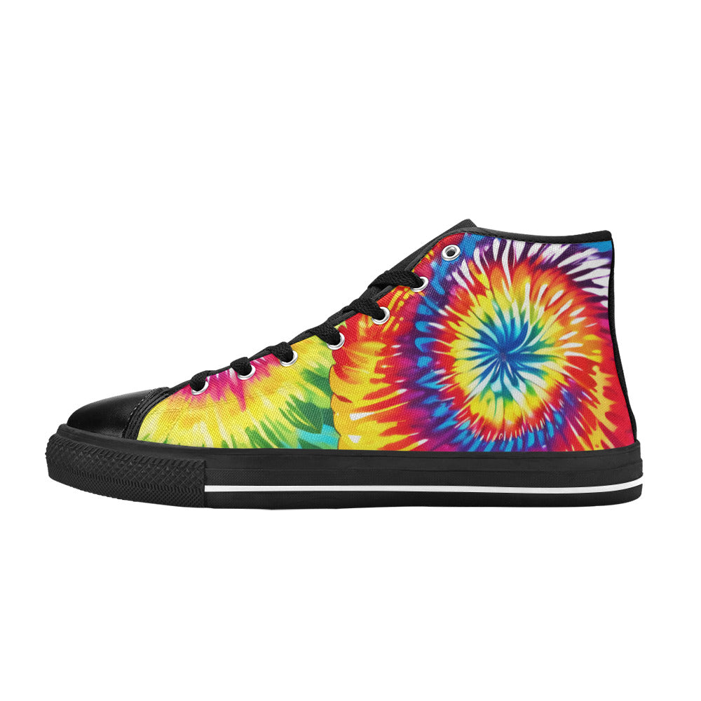 MEN'S Tie Dye Love Men’S High Top Canvas Vibrant Chaos Custom Sneakers