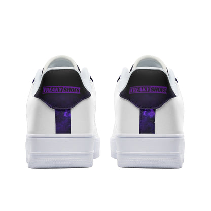Deep Space Star Cluster Art Classic Custom Sneakers | Freaky Shoes® Unisex Low Top Leather Sneakers