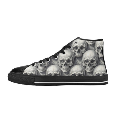 WOMEN'S Hyper Realistic Skull High Top Canvas Vivid Sneakers