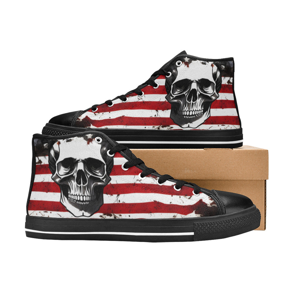 MEN'S Patriotic Skull Art Men’S High Top Canvas Aesthetic Shoes