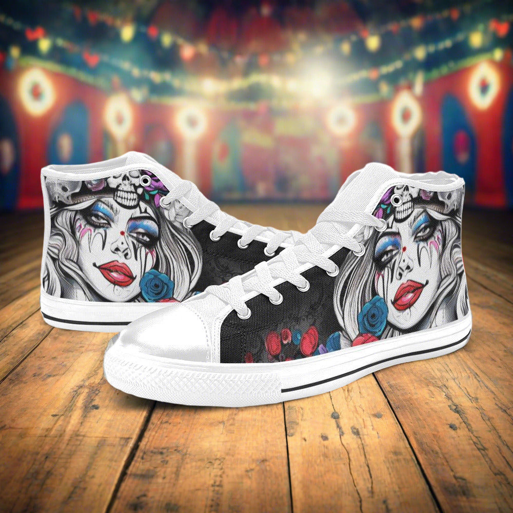 Phoenix Crimson Black Custom Bold Art - Freaky Shoes