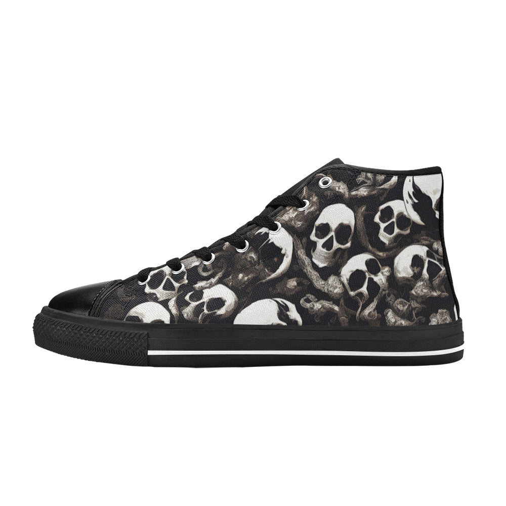 MEN'S Lots Skulls Men’S High Top Canvas Neon Fantasy Sneakers