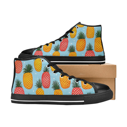 WOMEN'S Pineapples Please 2 High Top Canvas Dark Academia Custom Sneakers