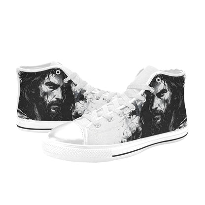 WOMEN'S Jesus_Ht_14 High Top Canvas Vibrant Chaos Custom Shoes