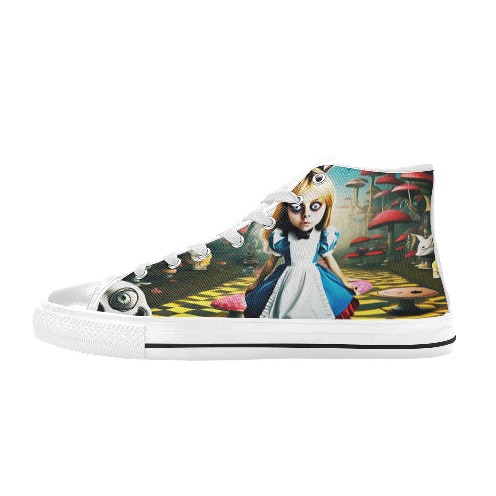 WOMEN'S Creepy Art 2 High Top Canvas Dark Academia Custom Sneakers