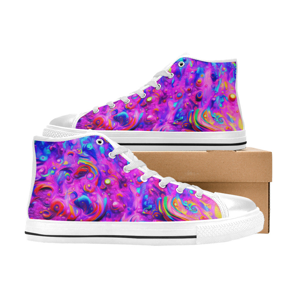 MEN'S Cc Acid Bath Art High Top Canvas Vivid Custom Sneakers