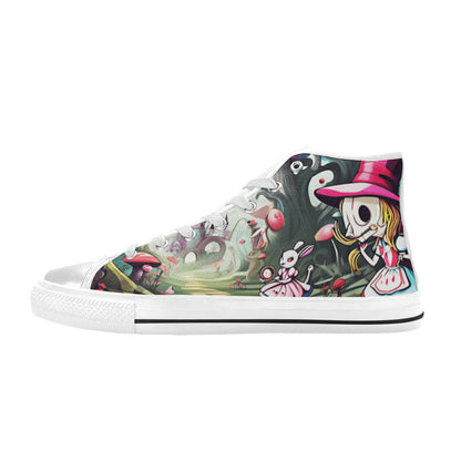 MEN'S Evil Wonderland World Men’S High Top Canvas Neon Fantasy Sneakers