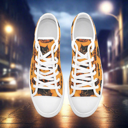 Cherry Blossom White Gold Unique Bold Art - Freaky Shoes | Custom Art Sneakers