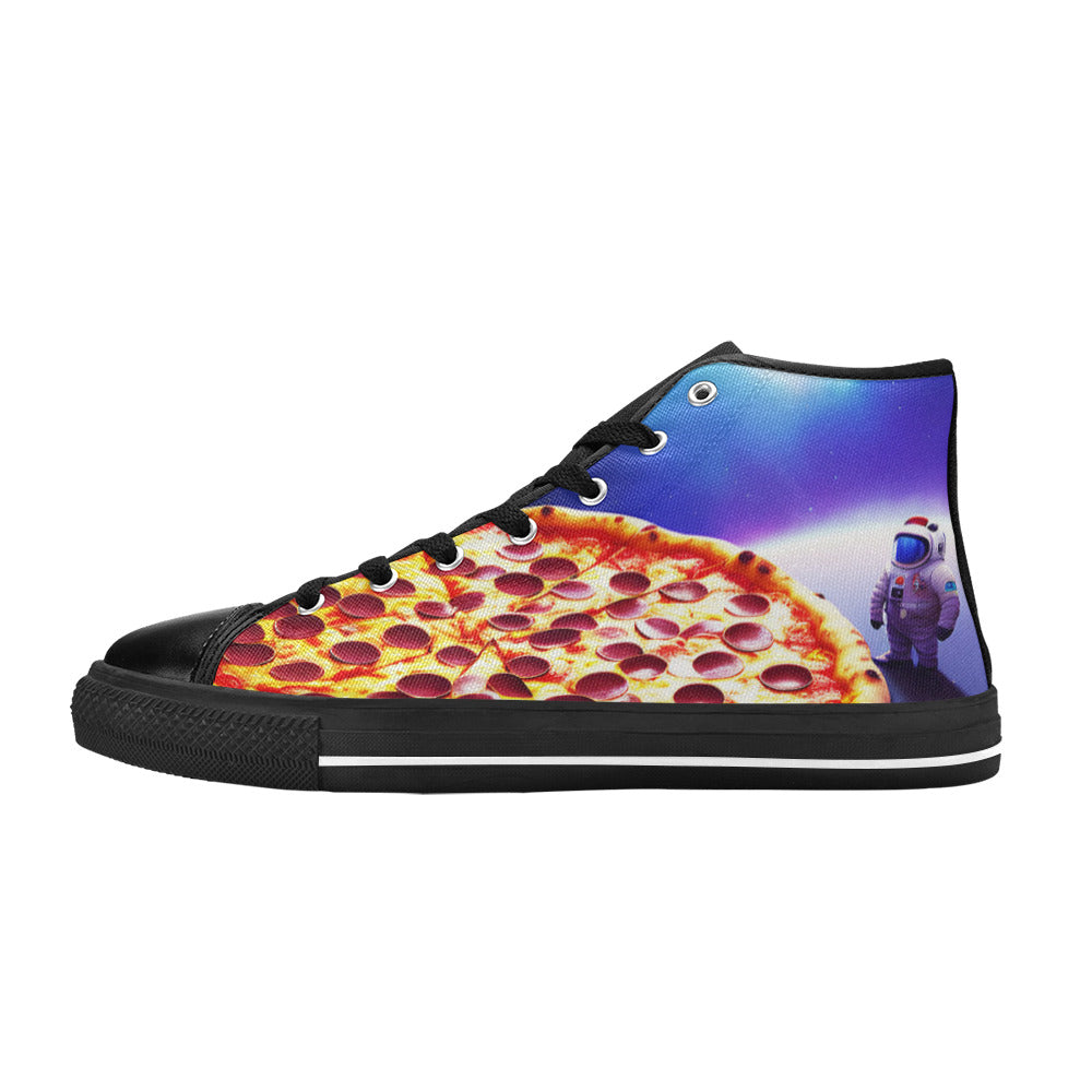 WOMEN'S Pizza Space 2 High Top Canvas Grunge Custom Shoes