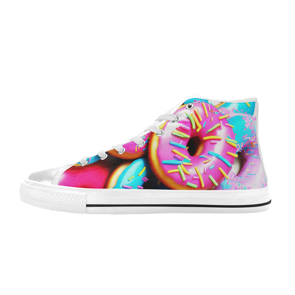 MEN'S Cc Donut Art Men’S High Top Canvas Dark Academia Custom Shoes