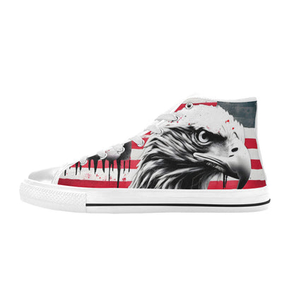 WOMEN'S Patrotic Eagle Art High Top Canvas Vibrant Chaos Custom Shoes