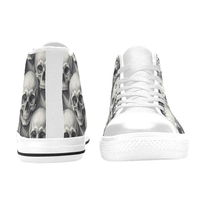 Art Skull Gothic Dark Men's High Top Canvas Shoes | Freaky Shoes®