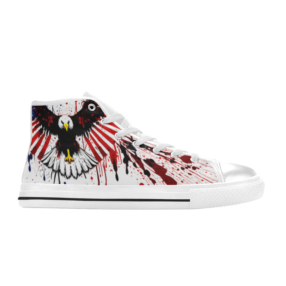 WOMEN'S Patrotic Eagle High Top Canvas Cottagecore Custom Shoes