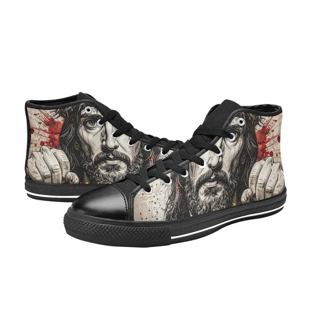 MEN'S Jesus_Ht_07 Men’S High Top Canvas Aesthetic Custom Shoes