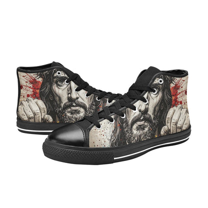 MEN'S Jesus_Ht_07 Men’S High Top Canvas Aesthetic Custom Shoes