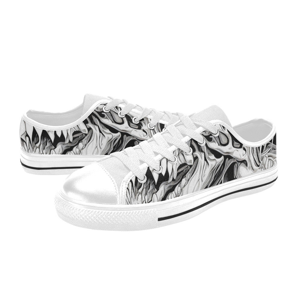 WOMEN'S Cc Demons Grey Canvas Y2K Custom Shoes