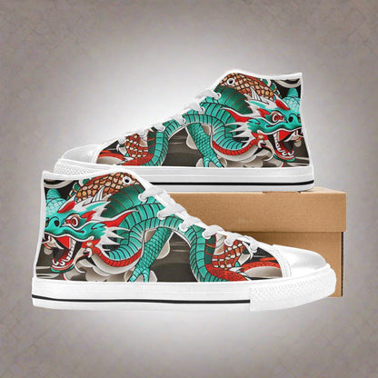 Cherry Blossom White Gold Custom MEN Bold Art - Freaky Shoes | Custom Art Sneakers