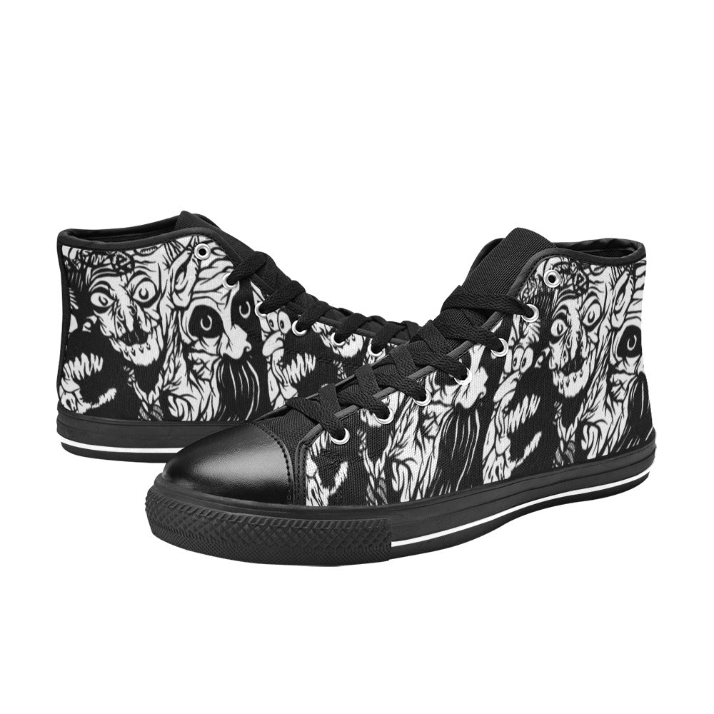 WOMEN'S Darkness High Top Canvas Neon Fantasy Custom Shoes